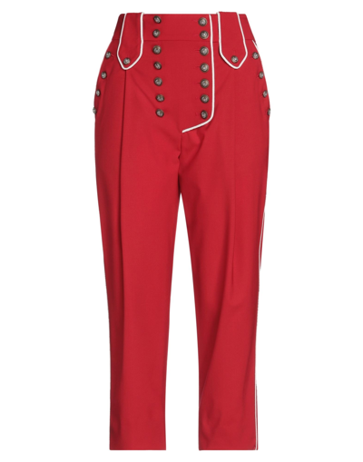 Shop Dolce & Gabbana Woman Pants Red Size 4 Virgin Wool, Elastane