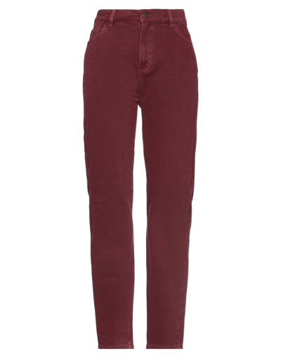 Shop Chloé Stora Woman Denim Pants Brick Red Size 8 Cotton