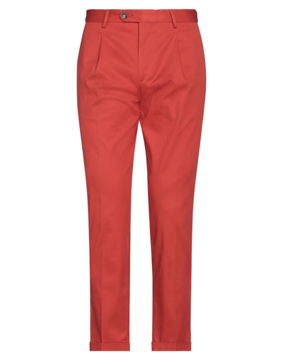 Shop Manuel Ritz Man Pants Rust Size 36 Cotton, Elastane In Red
