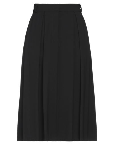 Shop Giorgio Armani Woman Midi Skirt Black Size 6 Virgin Wool, Elastane