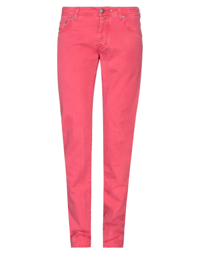 Shop Jacob Cohёn Man Pants Fuchsia Size 32 Cotton, Elastane In Pink