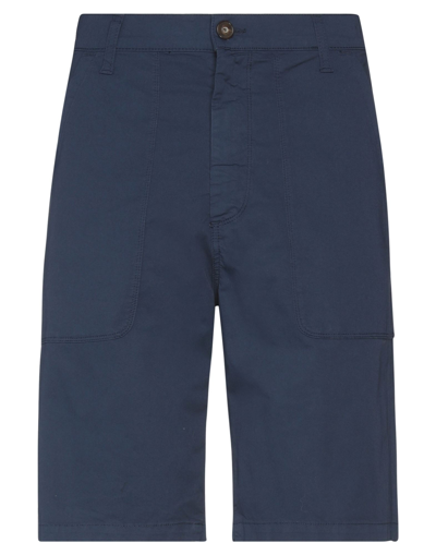 Shop Bikkembergs Man Shorts & Bermuda Shorts Midnight Blue Size 33 Cotton, Elastane