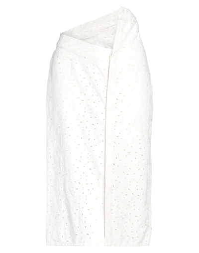 Shop Erika Cavallini Woman Midi Skirt Ivory Size 4 Cotton In White