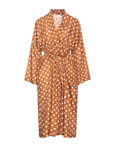 Shop Jucca Woman Overcoat & Trench Coat Camel Size 4 Silk In Beige