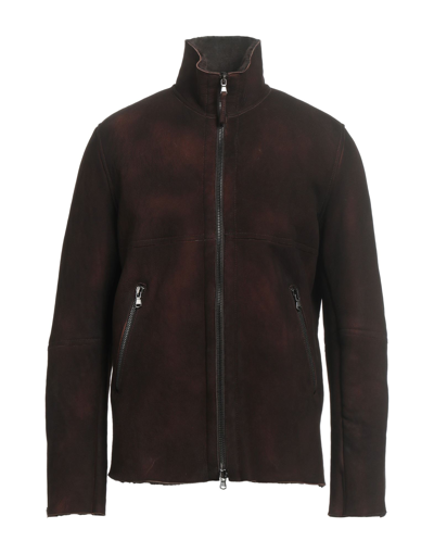 Shop Garrett Man Jacket Dark Brown Size 46 Soft Leather