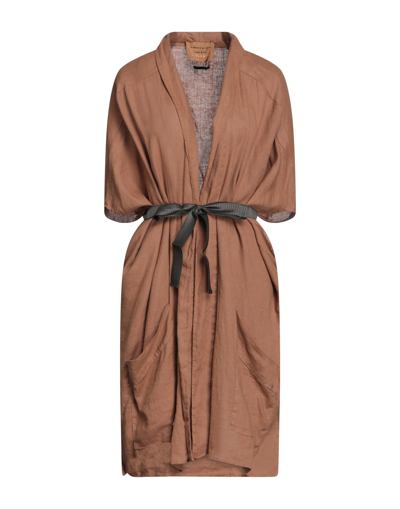 Shop Alessia Santi Woman Overcoat Camel Size 6 Linen, Viscose In Beige