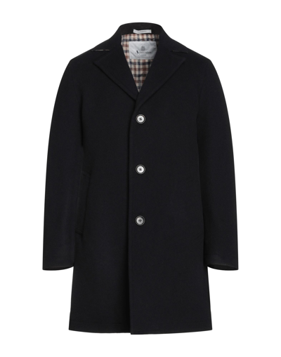 Shop Aquascutum Man Coat Black Size 42 Virgin Wool, Polyester, Cashmere