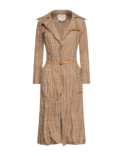 Shop Alessia Santi Woman Overcoat & Trench Coat Khaki Size 6 Textile Fibers In Beige
