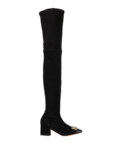 Shop Elisabetta Franchi Woman Knee Boots Black Size 5 Soft Leather