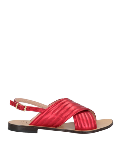 Shop Solemaria Woman Sandals Red Size 8 Textile Fibers