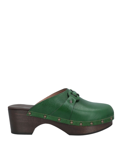 Shop Antidoti Woman Mules & Clogs Emerald Green Size 11 Calfskin