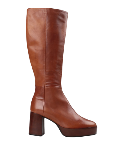 Shop L'arianna Woman Boot Tan Size 8 Soft Leather In Brown