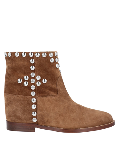 Shop Airport Ankle Boots In Camel