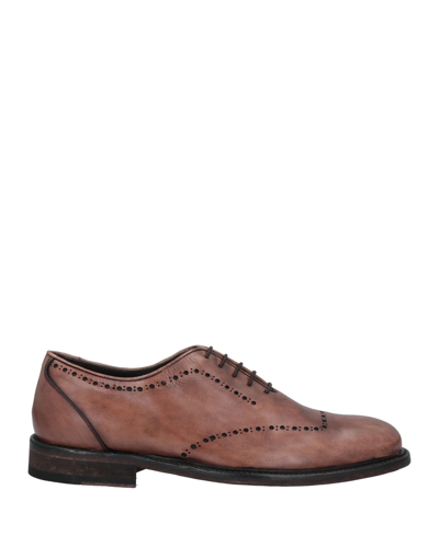 Shop Richard Owen Richard Owe'n Man Lace-up Shoes Light Brown Size 8 Soft Leather In Beige