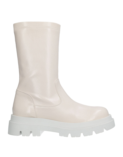 Shop Lemaré Woman Ankle Boots Ivory Size 9 Textile Fibers In White
