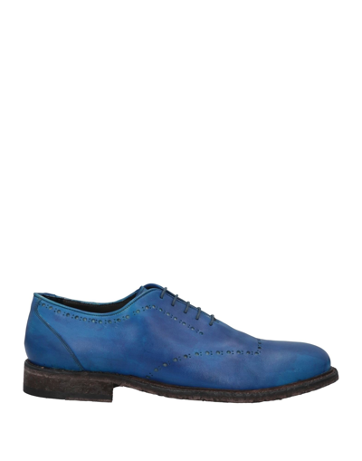 Shop Richard Owen Richard Owe'n Man Lace-up Shoes Azure Size 6 Calfskin In Blue