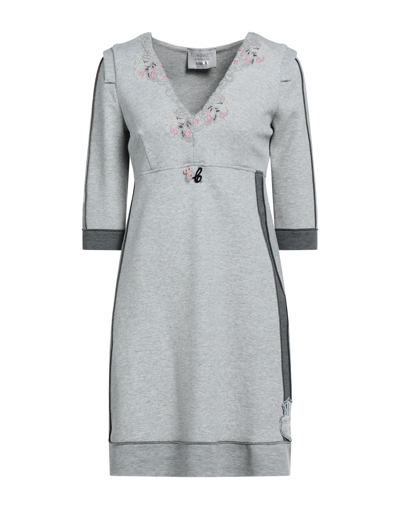 Shop Elisa Cavaletti By Daniela Dallavalle Woman Mini Dress Grey Size 6 Viscose, Polyester, Elastane, Cot