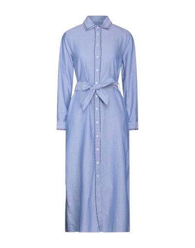 Shop Front Street 8 Woman Midi Dress Pastel Blue Size 6 Cotton