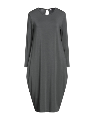 Shop Rossopuro Woman Midi Dress Steel Grey Size Xs Tencel, Elastane