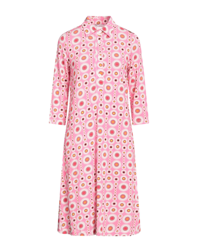 Shop Miki Thumb Woman Midi Dress Pink Size S Viscose, Elastane