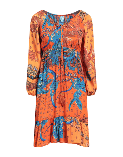 Shop Iconique Woman Mini Dress Orange Size M Polyester