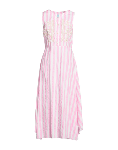 Shop Iconique Woman Midi Dress Pink Size L Cotton