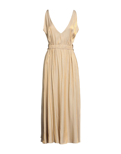 Shop Solotre Woman Midi Dress Gold Size 6 Viscose, Polyester
