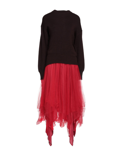 Shop Marc Le Bihan Woman Midi Dress Burgundy Size 4 Polyamide, Wool In Red