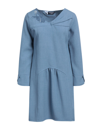 Shop Elisa Cavaletti By Daniela Dallavalle Woman Mini Dress Pastel Blue Size 6 Polyester, Viscose, Elasta