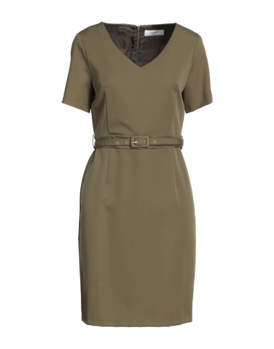 Shop Blugirl Blumarine Woman Mini Dress Military Green Size 12 Polyester, Elastane