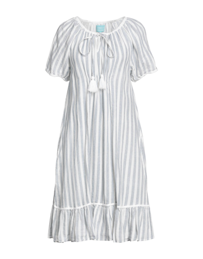 Shop Iconique Woman Midi Dress Pastel Blue Size M Linen