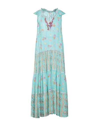 Shop Anjuna Woman Maxi Dress Turquoise Size S Cotton In Blue