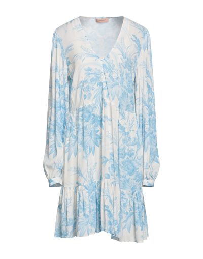 Shop Twinset Woman Mini Dress Sky Blue Size 6 Polyester