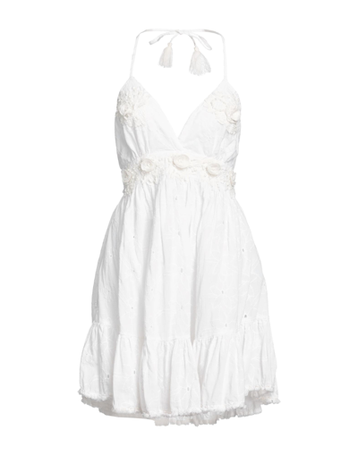 Shop Iconique Woman Mini Dress White Size L Cotton