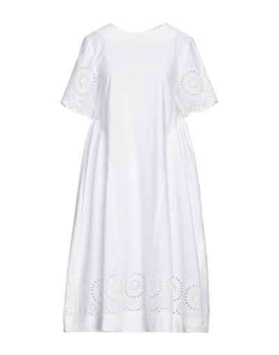 Shop P.a.r.o.s.h P. A.r. O.s. H. Woman Midi Dress White Size M Cotton