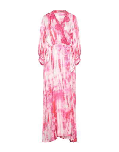 Shop Pink Memories Woman Maxi Dress Fuchsia Size 6 Viscose, Cotton, Polyamide