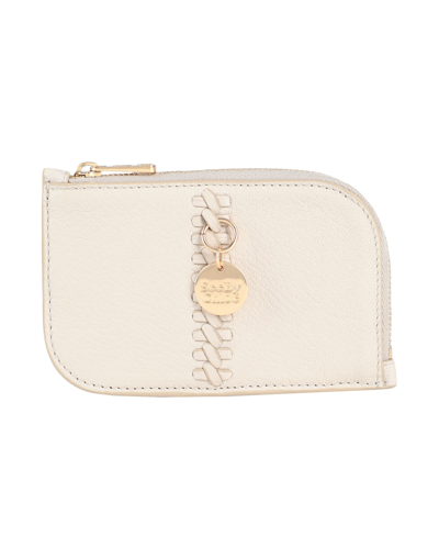 Shop See By Chloé Woman Coin Purse Beige Size - Goat Skin
