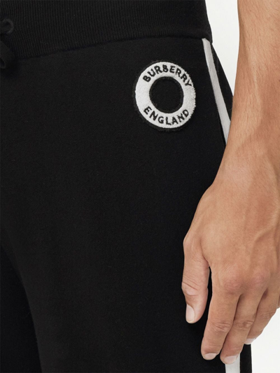 Shop Burberry Logo Graphic-appliqué Track Pants In Black