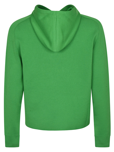 Shop Bottega Veneta Plain Hooded Rib Sweater In Parakeet