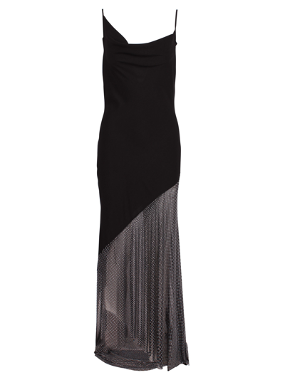 Giuseppe Di Morabito Asymmetric Spaghetti-strap Maxi Dress In Black