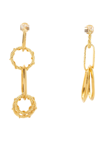 Shop Dsquared2 Earring With Chain Rings In Oro