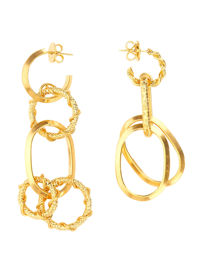 Shop Dsquared2 Earring With Chain Rings In Oro