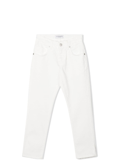 Shop Paolo Pecora Mid-rise Straight Jeans In Gesso