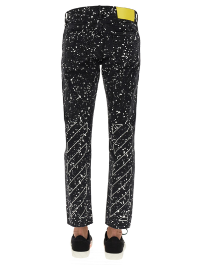 Shop Off-white Jeans With Paint Splatters In Nero