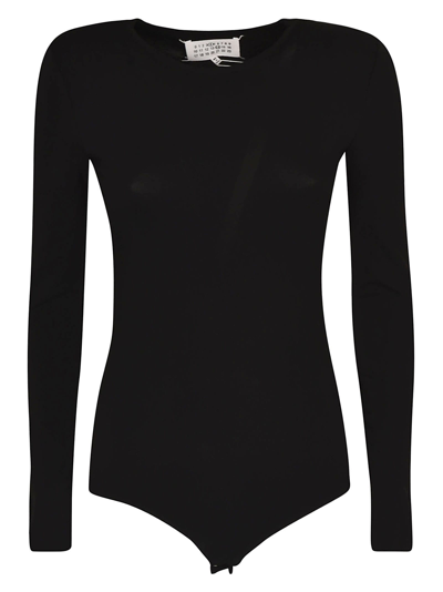 Shop Maison Margiela Stretch Crewneck Bodysuit In Black