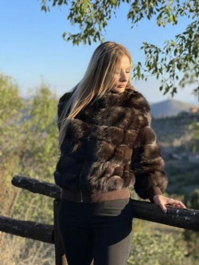 Pre-owned Douvlos Est.1961 Original Russian Sable Fur Jacket Zibeline