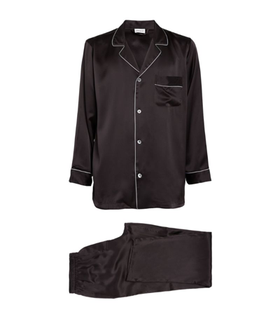 Shop Zimmerli Silk Pyjama Set In Black