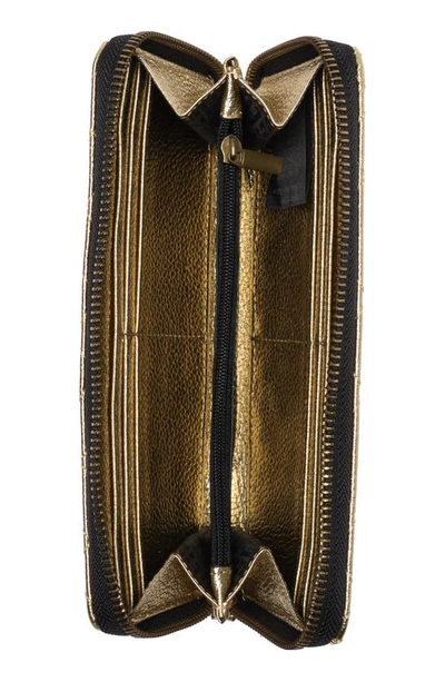 Shop Kurt Geiger London Leather Zip Wallet In Gold