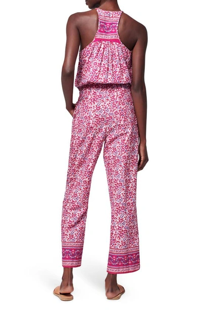 Shop Faherty Adella Floral Organic Cotton Jumpsuit In Sun Up Block Print