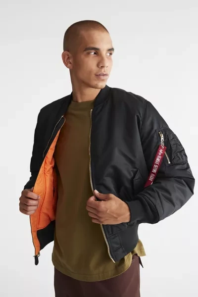 Shop Alpha Industries Ma-1 Bomber Jacket In Black